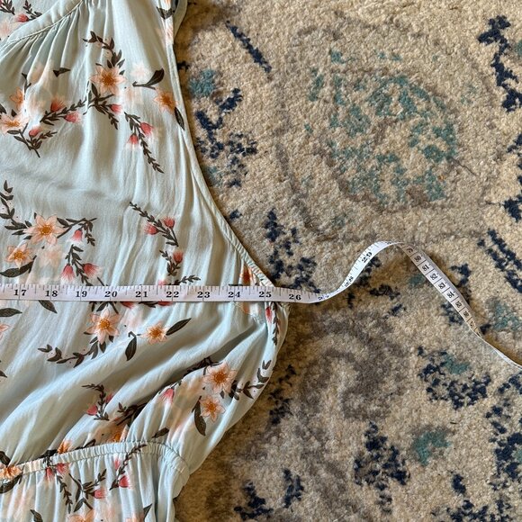 AVA & VIV floral sleeveless dress in light blue, women's plus size 3XL - Picture 8 of 13